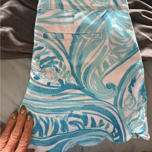 Lilly Pulitzer Blue and White Sarong Shorts